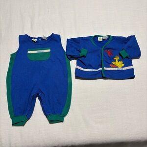 Vintage Sesame Street Cardigan / Bodysuit Outfit Set
